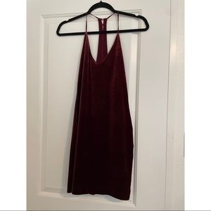 Maroon velvet dress